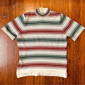 Vintage 70s Soft! Striped Short Sleeve Top Size Large